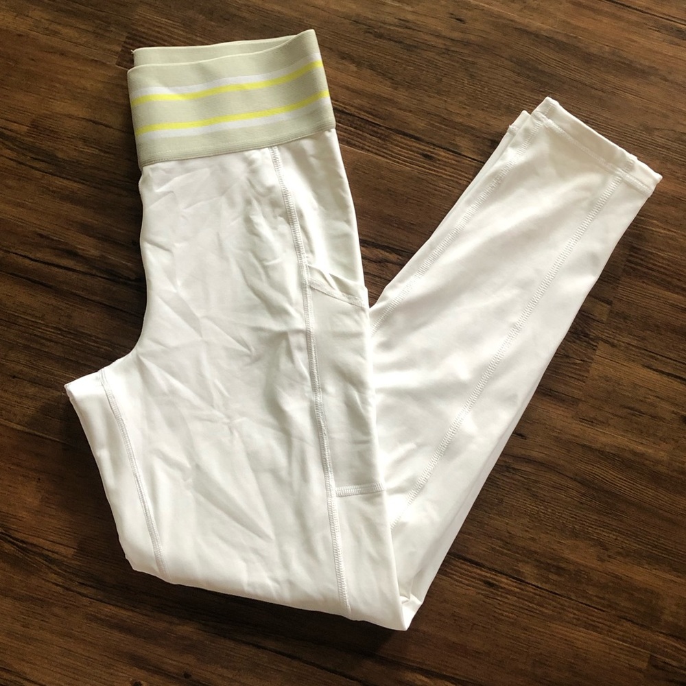 White Aerie Leggings Thick Waistband Medium